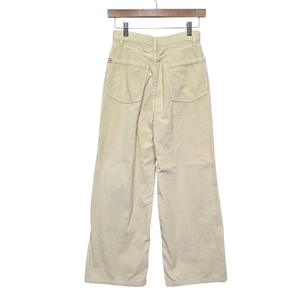 BDG Urban Outfitters High‎ & Wide Leg Corduroy Pants Cream Size 27 Bohemian 70s
